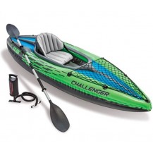 1 person green kayak