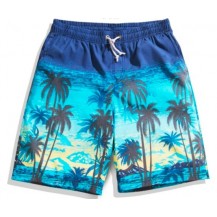 coconut tree print shorts,blue palm tree hawaiian short, mens palm tree short, beach scenery palm tree short, sunset beach palm tree hawaiian short, dark blue coconut beach hawaii short, dark blue Coconut Palm Print Hawaii Short, dark blue coconut hawaiia