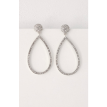 Glow For You Silver Teardrop Rhinestone Earrings