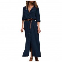 Casual Button Up Long Dress