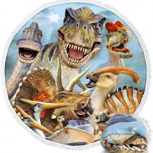 Dinosaur Microfiber Round Beach Towel