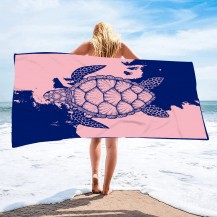 Pink Turtle Quick Dry Microfiber Beach Towel