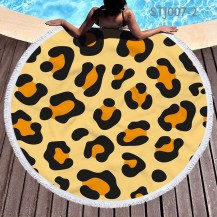 Leopard Round Microfiber Beach Towel