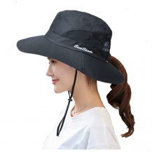 Ponytail Hole Cap Foldable Sun Hat