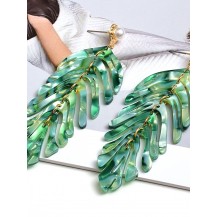Tropical Leaf Drop Earrings