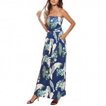 Casual Loose Floral Sleeveless Long Dress 
