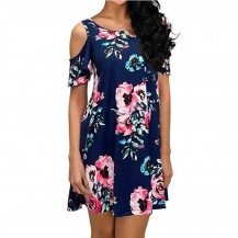 Floral Printed Short-sleeved Dress