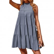 Solid Loose Sleevesless Dress