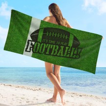 Green Rugby Quick Dry Microfiber Beach Towel