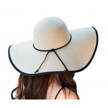 big bowknot floppy foldable roll up straw sun hat