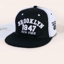 colorblock flat bill visor baseball cap