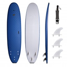 8' blue premium foam wax free soft surfboard