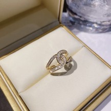 open c gold diamond ring