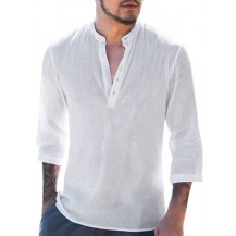 mens linen long sleeve t-shirt