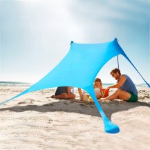 family pop up beach shade tent with 2 aluminum pop-up