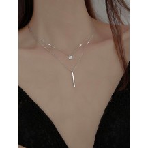 Bar Drop Layered Necklace