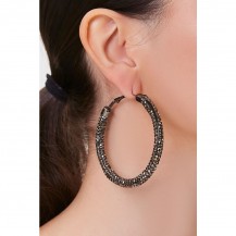 Rhinestone Hoop Earrings