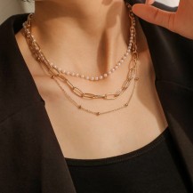 Keep it Charming Gold Beaded Layered Necklace