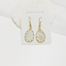 Perfectly Poised White Shell Earrings