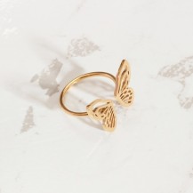 Butterfly Charm Ring Set