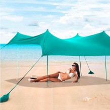 green beach tent