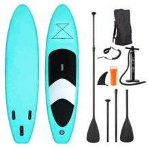 green inflatable stand up paddle board
