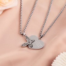 heart butterfly necklace for women