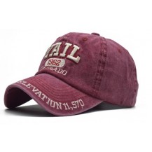 wine red letter embroidered  baseball cap