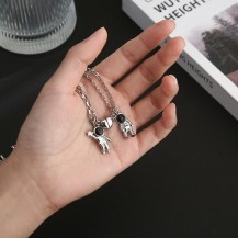 Magnets Couple Spaceman Necklace 