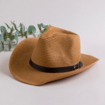 straw wide brim hat belted