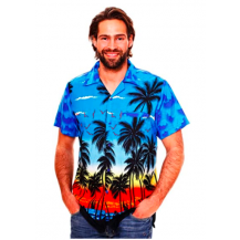 blue scenery Coconut Tree haiwaii shirt