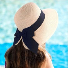 bowknot ribbon summer sun hat