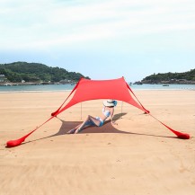 red beach tent