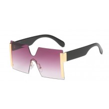rimless square frame purple sunglasses