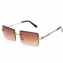 rimless sunglasses polarized brown