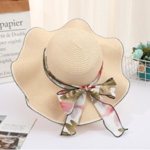 bowknot ribbon decor straw hat