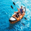 2 person orange inflatable kayak boat raft with 2 aluminum oars