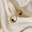  flower crystal earrings for women