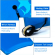 body board surfing with leash blue shark