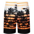 coconut orange palm tree print swim shorts