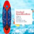 6 foot blue and red surfboard