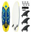 6 ft stand up yellow surfboard