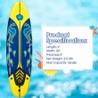 6 ft yellow and blue surfing board