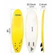 6ft yellow stand up body foam surfboard