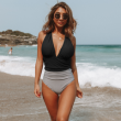 backless striped swimsuit