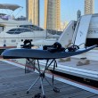 black and red electric jet powered surfboard