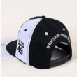 black and white colorblock letter embroidered baseball cap