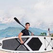 paddle board black and white