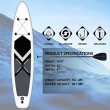 black and white paddle board