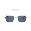 metal frame geometric lens sunglasses